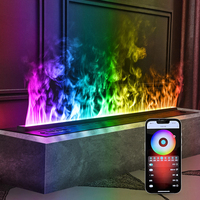 Cheminée électrique à vapeur d'eau 3D Eco, économie d'énergie, flamme réaliste, application et télécommande, unité intérieure
