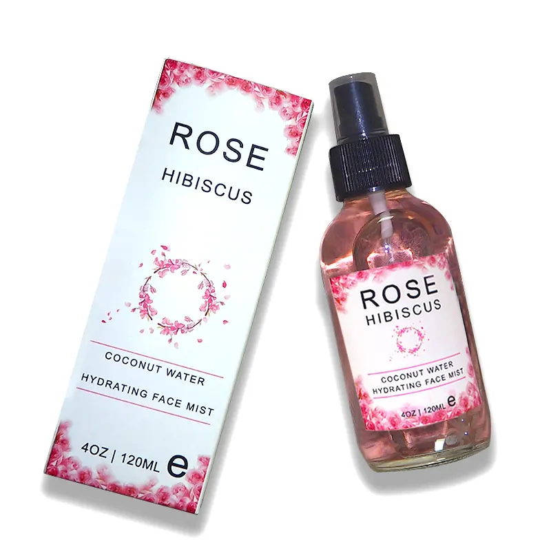 Oem ácido hialurônico flor de rosa orgânico, água hidratante profunda, spray de água pétalas hidratante natural de rosa