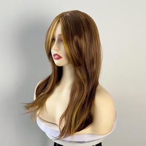 Perruque pour femme de style européen et américain, marron doré dégradé, <span class=keywords><strong>cheveux</strong></span> longs bouclés, élégante, volumineuse, boucles en forme de fleur de poire - Product Image 4