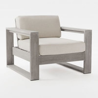 Ensemble de meubles de jardin en bois de couleur vieilli de luxe, patio d'hôtel, canapé simple en bois, chaise de salon en teck avec Ottoman