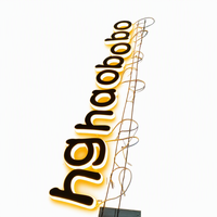 Grandes lettres métalliques rétroéclairées par LED RGB, transformateur, enseigne publicitaire en PVC, pour les magasins, les bureaux, la maison, l'extérieur, les mariages, les anniversaires