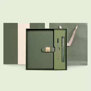 Пользовательские A5 переплет, кожаная тетрадь, набор для шитья, гелевая чернильная ручка, Жесткая обложка, деловой подарочный набор - Product Image 4