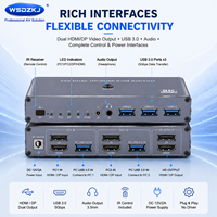 Convertisseur HDMI DP Hardrock 4K 8K avec Hub USB 3.0 en Acier Inoxydable, Plug & Play, Partage Multi-Appareils, Certifié FCC