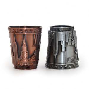Vaso de chupito metálico personalizado de aleación de zinc, recuerdo turístico de Nueva York, vaso de chupito con logotipo personalizado - Product Image 1