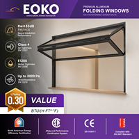 EOKO Promotion Fenêtre Pliante à Ouverture Verticale en Aluminium Insonorisée avec Triple Vitrage et Cadre à Rupture de Pont Thermique pour Villa