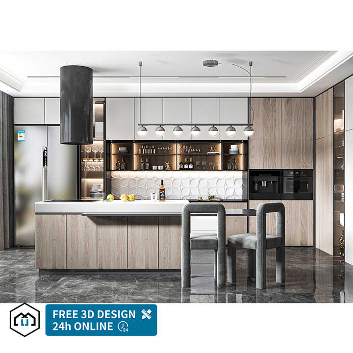 George Group Customized Kitchen Cabinets with Island Home Furniture ...