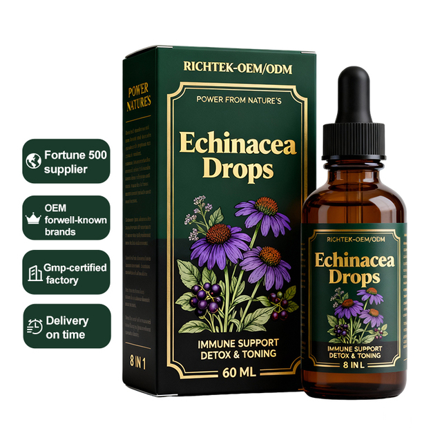 Customize  Factory OEM Drops of Echinacea l Supports Adults in Energy & Immune Boost Herb Extracts