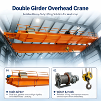 Grue métallurgique à double poutre Wanlong de 10 tonnes, commande PLC, moteur, portée de 31,5 m, puissance de 47,7 kW, hauteur de levage de 20 m