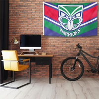Drapeau de supporter de rugby personnalisé bleu vert rouge, bannière murale double face en polyester style équipe sportive pour décoration intérieure et extérieure