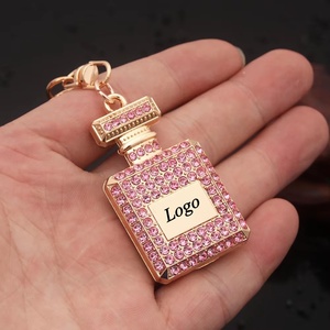 Đồ trang sức thời trang xe Túi xách Key chủ Rhinestone pha lê nước hoa chai Hình dạng mặt dây chuyền Keychain - Product Image 5