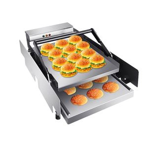 Stainless Steel Burger Bun <b>Toaster</b> Electric Double Layer Heating Machine Energy Saving 2KW Hot Sale - Product Image 1