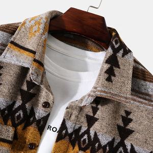 Mens manica <span class=keywords><strong>lunga</strong></span> logo personalizzato lana rivestimento caldo camouflage moda camicie casual gentleman bomber camicie per uomo - Product Image 4