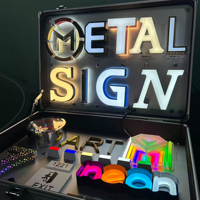 Kit d'échantillons professionnel de lettres lumineuses LED en acrylique et acier inoxydable