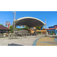 Estructura de Techo Circular de Aluminio para Conciertos al Aire Libre, Estructura de Iluminación Curva, Diseño de Sistema de Estructura de Techo de Arco para Escenario en Venta