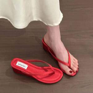 Minimalist Wedge Heel <b>Flip</b> <b>Flops</b> for Women Thick Soled Open Toe Cool Feeling Summer Sandals - Product Image 3