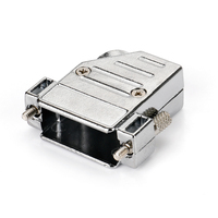 Capot métallique D-SUB 15 broches avec trou de câble à 45 degrés, plaqué nickel, capot en alliage de zinc D-SUB 26 broches haute densité avec trou de câble à 45 degrés