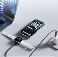 Câble de charge rapide 2-en-1 PD100W avec charge magnétique sans fil pour montre connectée, compatible iPhone, ordinateur portable et Apple Watch