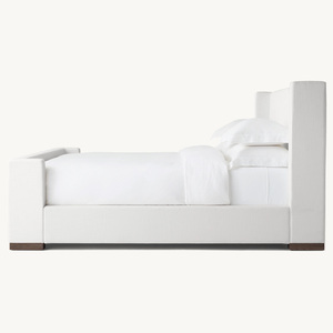 Comfort Wood Bedroom Furniture Sets Handmade Long-Term Use Livingroom Indoor <strong>Italy</strong> <strong>Leather</strong> for King Bed with Footboard - Product Image 6