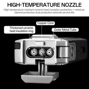 <span class=keywords><strong>Coupe</strong></span>-cigare en forme de V 5 en 1 Allume-cigare direct à 3 feux Porte-cigare gonflable Briquet multifonction - Product Image 4