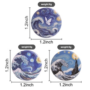 Pin Redondo <span class=keywords><strong>de</strong></span> Metal con Diseño <span class=keywords><strong>de</strong></span> Ola Nocturna Estrellada, Tres Estilos, Arte <span class=keywords><strong>de</strong></span> <span class=keywords><strong>Van</strong></span> <span class=keywords><strong>Gogh</strong></span>, Mariposa, para Decoración <span class=keywords><strong>de</strong></span> Mochilas - Product Image 6