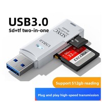 Lecteur de cartes SD/TF externe haute vitesse USB3.0 tout-en-un pour ordinateur et téléphone portable