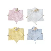 Couverture de sécurité pour bébé en minky à pois double couche de qualité supérieure pour nouveau-nés, avec bulles massantes, coffret cadeau