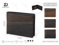 Portafoglio da uomo in vera pelle da 7 pollici con chiusura pieghevole, corto, minimalista, confezione regalo - Product Image 1