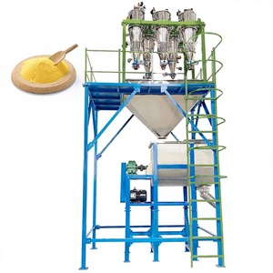 Mélangeur en U surélevé de 4000 L avec grande plateforme et 5 alimentateurs sous vide, système de mélange automatique de poudre pour engrais granulés - Product Image 1