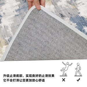 พรมเช็ดเท้าทางเข้าแบบสี่เหลี่ยมผืนผ้า ผลิตจากโพลีเอสเตอร์ ผ้าแคชเมียร์เทียม ด้านหลังทำจาก TPR กันลื่น ซักทำความสะอาดได้ เหมาะสำหรับปูพื้นบ้าน - Product Image 4