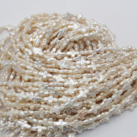 Natural White Cultured Irregular Cross Shape Freshwater Pearls Baroque Pearls
