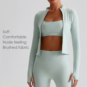 Chaqueta Deportiva de Verano para Mujer, Suave, para Gimnasio, Correr, Yoga, con Cierre, Estilo Biker, para Primavera, Fabricada para Actividades al Aire Libre - Product Image 2