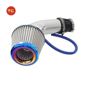 Filtro dell'aria universale per auto da corsa in acciaio inossidabile blu bruciato ad alto flusso freddo per testa a fungo invernale