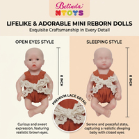 Poupées Reborn Belinda 6 pouces, corps entier en silicone souple, poupées Reborn réalistes, kit de poupées nouveau-né en silicone, jouets pour bébés, cadeaux