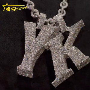 Nuovo Stile <span class=keywords><strong>Ciondolo</strong></span> da Uomo Hip Hop Personalizzato in <span class=keywords><strong>Argento</strong></span> Sterling 925 con Moissanite di Alta Qualità che Supera il Test del Diamante - Product Image 2