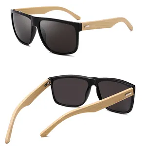 Dlk010 óculos de madeira feminino, óculos de sol de madeira de bambu 2020