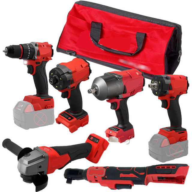 Popular Electric Tools Set Rechargeable Outdoor Working Impact Wrench Drill Screwdriver Durable Power Tools Combination Kits