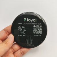 Carte intelligente NFC étanche en époxy de haute qualité avec puce NTAG215, étiquette PVC, avis Google Review