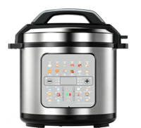 Cuisinière à pression électrique en acier inoxydable avec cuve intérieure antiadhésive facile à nettoyer, programmable
