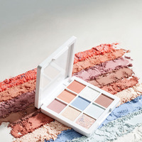 Palette de fards à paupières liquides scintillants foncés 9 couleurs avec formule waterproof longue tenue, poids net 5g
