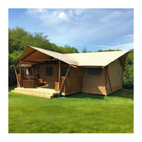 Tente de chasse safari de luxe personnalisée tente de glamping en toile imperméable de luxe pour l'hébergement en camping familial