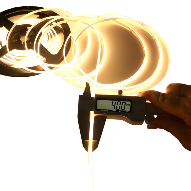 High Density 5v 12v COB LED Strip Light 90 Cri 400LEDs/m 3mm 4mm 5mm Ultra Narrow Free Cut USB Dimmable Voice Flexible Cuttable