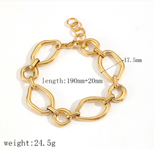 สร้อยข้อมือสแตนเลสทรงกลมแบบเรขาคณิต เรียบง่ายและใช้งานได้หลากหลาย ประกอบด้วยสร้อยข้อมือวงกลมขนาดเล็ก - Product Image 5