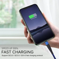 Type C Micro IOS 8 broches USB câble de chargeur rapide queue de poisson nylon tressé 3A type-c charge rapide cordon de synchronisation de données pour iPhone
