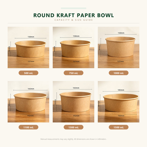16oz 26oz 32oz Disposable Kraft Paper Soup Bowl Microwavable Round Takeout <b>Food</b> <b>Container</b> with Lid - Product Image 4