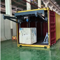 Grue à rail coulissant pliable avec palan électrique et hauteur de levage de 2 à 4 m pour le chargement de conteneurs de camionnettes fermées, système de télécommande