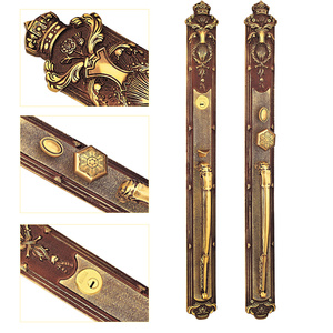 Fuxianglai Vintage Villa porta serratura impermeabile in rame esterno in rame porta maniglia cilindri per stile classico - Product Image 3