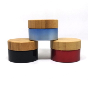 30 g Frosted Glass Jar With Wooden Lid Cosmetic <b>Container</b> 1 oz Empty Glass Jars 50 ml Glass Jar With Bamboo Lid for Face Cream - Product Image 6
