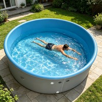 InflaToGo Hochbelastbares PVC Drop-Stitch 15cm Dickes Aufblasbares Schwimmbecken für Privatpools
