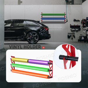 Foshio desain 3 pegangan vinil bungkus pemegang rak dinding dipasang rak penyimpanan dengan Bar - Product Image 6