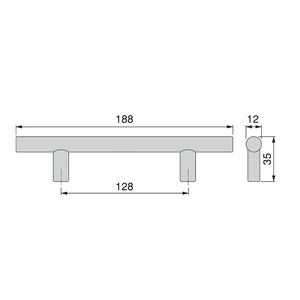 EMUCA Orlando raso nichel lega di zinco maniglie per mobili 12mm di diametro 128mm centro di distanza per Wardrobes-96mm 9290451 prodotto - Product Image 2